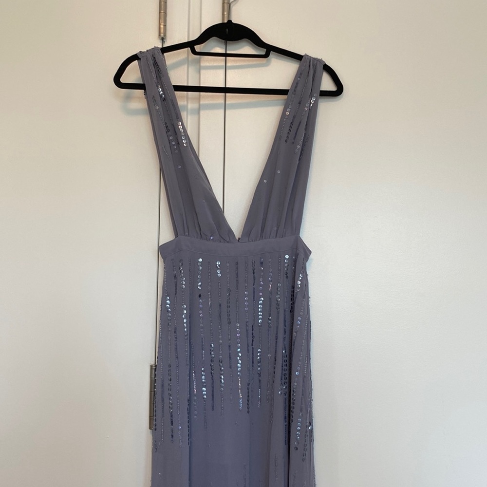 Slate Sequin Maxi Dress with Slit